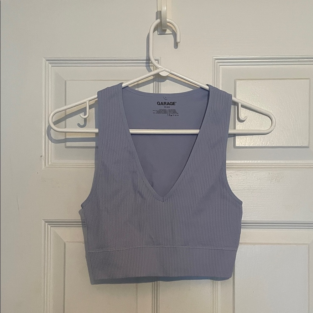 Garage Women's Light Blue Ribbed Tank Top
